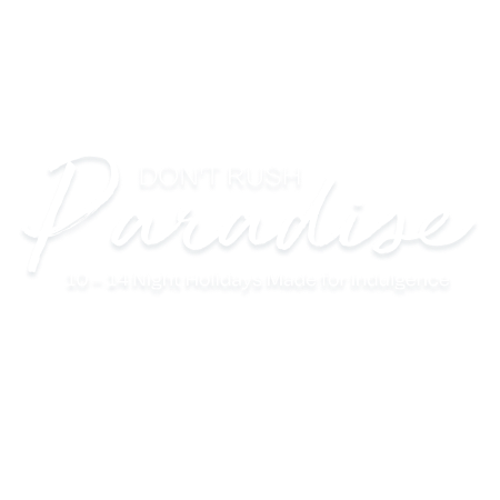 Don't Rush Paradise logo.